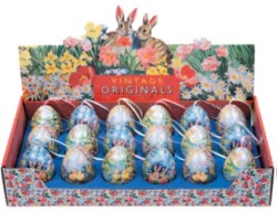 VIN3390 Mini tin eggs Vintage originals